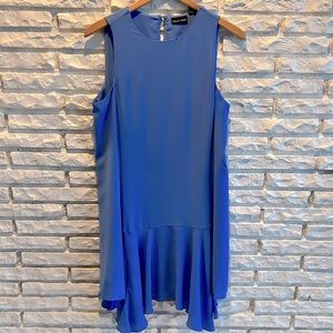 Belle Vere Flirty Periwinkle Handkerchief Asymmetrical Hem Dress